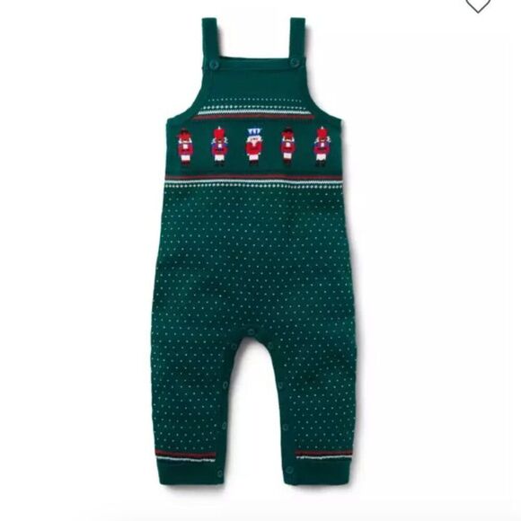 Janie and Jack 100046993 Baby Nutcracker Fair Isle Sweater Overall NWT size 0-3 - Picture 1 of 8